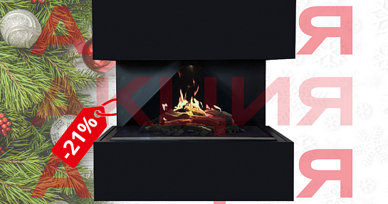 Новогодняя акция на электрокамин Firezo Magia Cubo